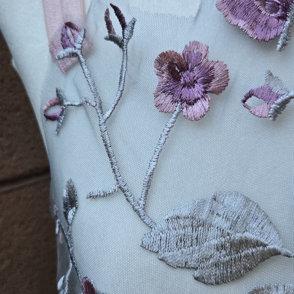 Lovechild Boudoir Handmade Rare Pink Floral Mesh Top - Picture 3 of 10